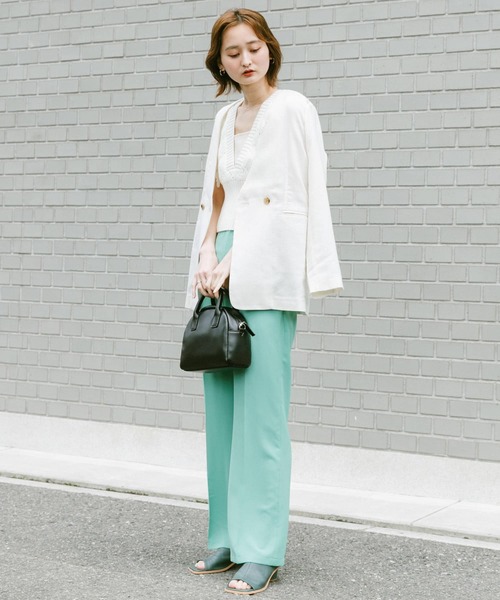 SENSE OF PLACE by URBAN RESEARCH（センスオブプレイスバイアーバンリサーチ）の「Vネックフリンジノースリーブビスチェ（ベスト・レディース・ブラック/オレンジ/イエロー/オフホワイト・ONE）」の21枚目の写真