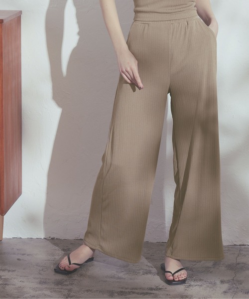SEA DRESS（シードレス）の「ﾊﾞｯｸｸﾛｽﾀﾝｸﾄｯﾌﾟ×ﾊﾟﾝﾂｾｯﾄｱｯﾌﾟ（セットアップ・レディース・ブラウン/オフホワイト/グレイッシュベージュ・S/M/L）」の13枚目の写真