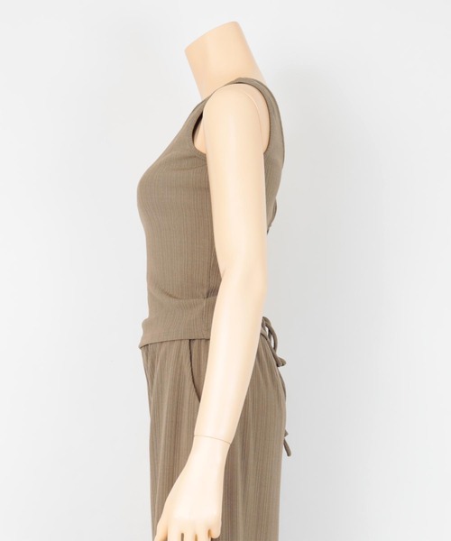 SEA DRESS（シードレス）の「ﾊﾞｯｸｸﾛｽﾀﾝｸﾄｯﾌﾟ×ﾊﾟﾝﾂｾｯﾄｱｯﾌﾟ（セットアップ・レディース・ブラウン/オフホワイト/グレイッシュベージュ・S/M/L）」の17枚目の写真