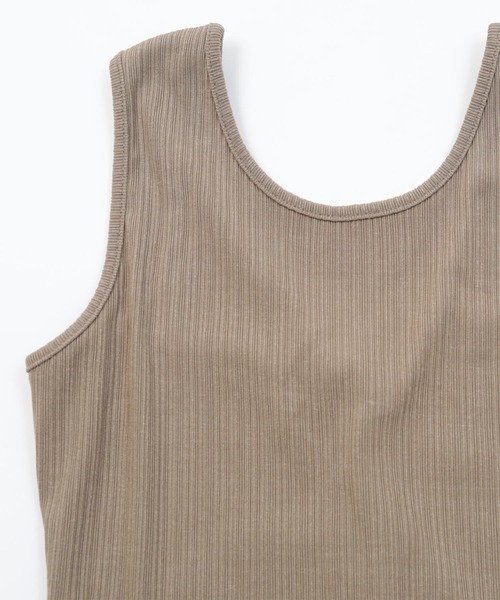 SEA DRESS（シードレス）の「ﾊﾞｯｸｸﾛｽﾀﾝｸﾄｯﾌﾟ×ﾊﾟﾝﾂｾｯﾄｱｯﾌﾟ（セットアップ・レディース・ブラウン/オフホワイト/グレイッシュベージュ・S/M/L）」の4枚目の写真
