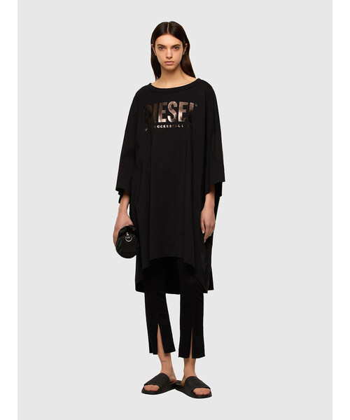 DIESEL（ディーゼル）の「レディース ワンピース ロゴ プリント 半袖 ドレス（ワンピース・レディース・ホワイト/パープル/ブラック・SMALL/X-SMALL/XX-SMALL）」の9枚目の写真