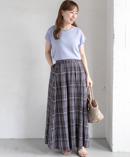 URBAN RESEARCH Sonny Label（アーバンリサーチサニーレーベル）の「〈接触冷感〉クールミストフレンチスリーブプルオーバー（ニット/セーター・レディース・ブラック/ブルー系その他/オフホワイト・FREE）」の13枚目の写真