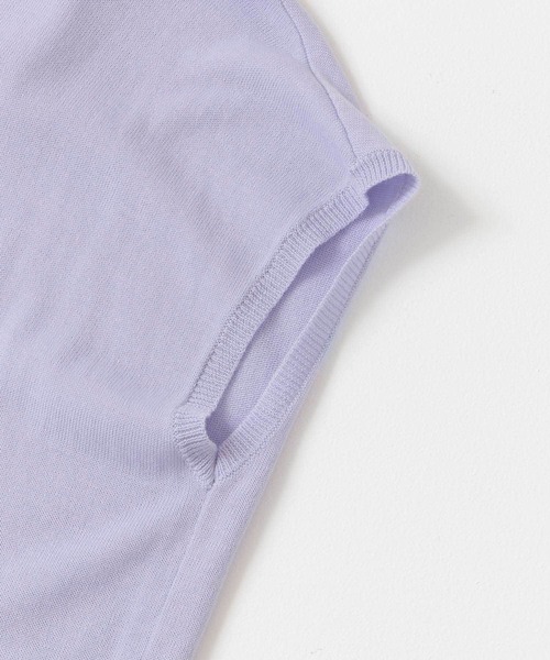 URBAN RESEARCH Sonny Label（アーバンリサーチサニーレーベル）の「〈接触冷感〉クールミストフレンチスリーブプルオーバー（ニット/セーター・レディース・ブラック/ブルー系その他/オフホワイト・FREE）」の4枚目の写真