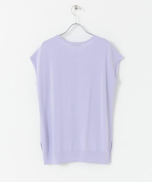 URBAN RESEARCH Sonny Label（アーバンリサーチサニーレーベル）の「〈接触冷感〉クールミストフレンチスリーブプルオーバー（ニット/セーター・レディース・ブラック/ブルー系その他/オフホワイト・FREE）」の6枚目の写真