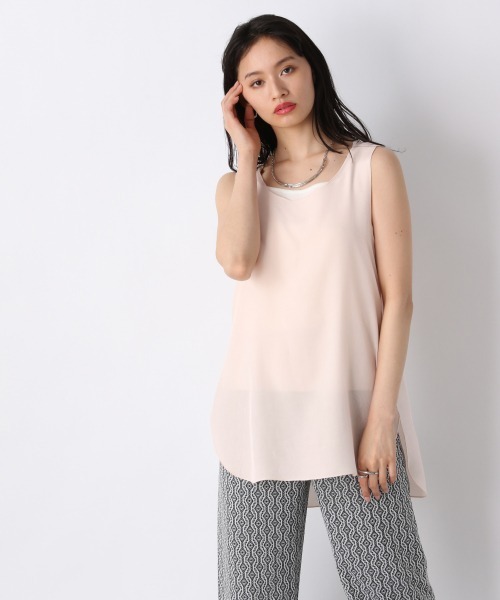 JEANASIS（ジーナシス）の「シルクタッチサテンタンク/943264（タンクトップ・レディース・アイボリー/ブラウン系その他/ライトピンク・FREE）」の3枚目の写真