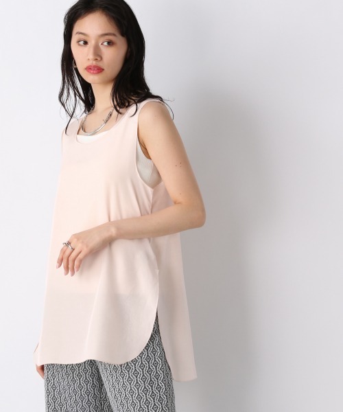 JEANASIS（ジーナシス）の「シルクタッチサテンタンク/943264（タンクトップ・レディース・アイボリー/ブラウン系その他/ライトピンク・FREE）」の4枚目の写真
