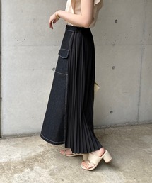 CAPRICIEUX LE'MAGE | プリーツ切替カーゴデニムスカート(スカート)