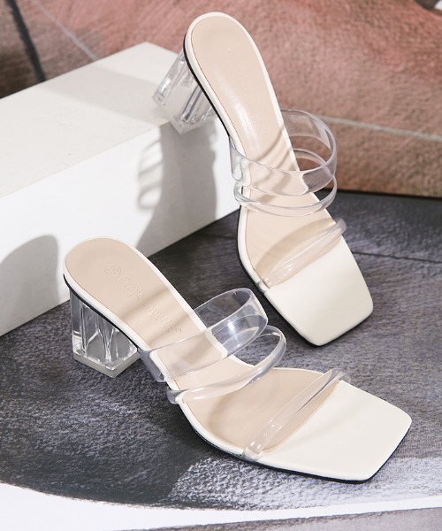 Futier land（フューティアランド）の「クリアチューブスクエアサンダル（サンダル・レディース・アイボリー/イエロー/ミント・40/38/36/39/37）」の2枚目の写真