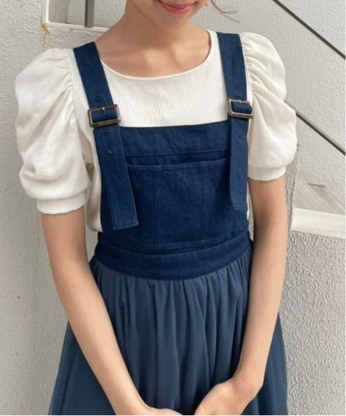 OLIVE des OLIVE(オリーブデオリーブ)の「チュールエアリージャンスカ(ワンピース・レディース・アイボリー/ワンウォッシュ/ブラック・FREE)」の8枚目の写真