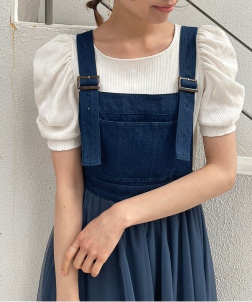 OLIVE des OLIVE(オリーブデオリーブ)の「チュールエアリージャンスカ(ワンピース・レディース・アイボリー/ワンウォッシュ/ブラック・FREE)」の9枚目の写真