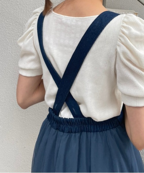 OLIVE des OLIVE(オリーブデオリーブ)の「チュールエアリージャンスカ(ワンピース・レディース・アイボリー/ワンウォッシュ/ブラック・FREE)」の10枚目の写真