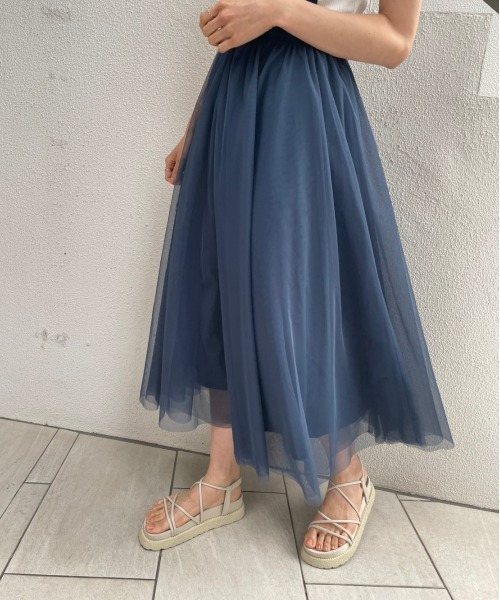 OLIVE des OLIVE(オリーブデオリーブ)の「チュールエアリージャンスカ(ワンピース・レディース・アイボリー/ワンウォッシュ/ブラック・FREE)」の11枚目の写真