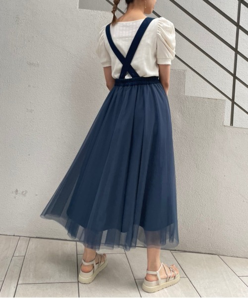 OLIVE des OLIVE(オリーブデオリーブ)の「チュールエアリージャンスカ(ワンピース・レディース・アイボリー/ワンウォッシュ/ブラック・FREE)」の7枚目の写真