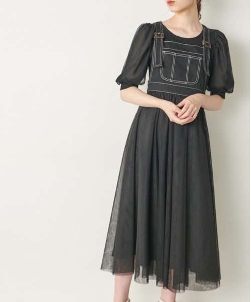 OLIVE des OLIVE(オリーブデオリーブ)の「チュールエアリージャンスカ(ワンピース・レディース・アイボリー/ワンウォッシュ/ブラック・FREE)」の13枚目の写真