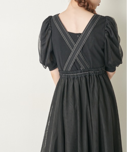 OLIVE des OLIVE(オリーブデオリーブ)の「チュールエアリージャンスカ(ワンピース・レディース・アイボリー/ワンウォッシュ/ブラック・FREE)」の18枚目の写真