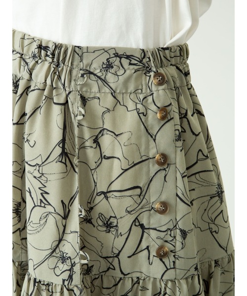 Green　Parks（グリーンパークス）の「<サイズ・丈調整>花柄ティアードスカート＊＊（スカート・レディース・ブラック/カーキ/アイボリー・FREE）」の18枚目の写真