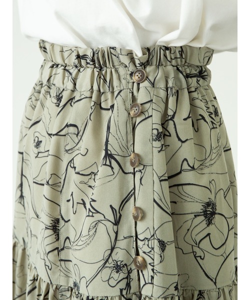 Green　Parks（グリーンパークス）の「<サイズ・丈調整>花柄ティアードスカート＊＊（スカート・レディース・ブラック/カーキ/アイボリー・FREE）」の19枚目の写真