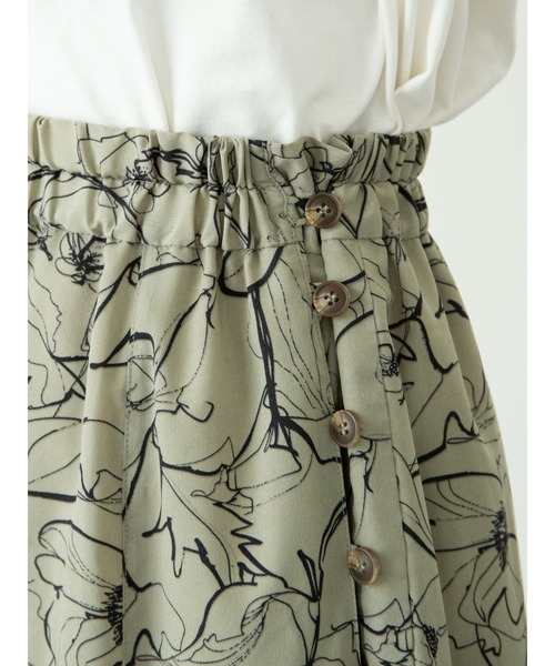 Green　Parks（グリーンパークス）の「<サイズ・丈調整>花柄ティアードスカート＊＊（スカート・レディース・ブラック/カーキ/アイボリー・FREE）」の20枚目の写真