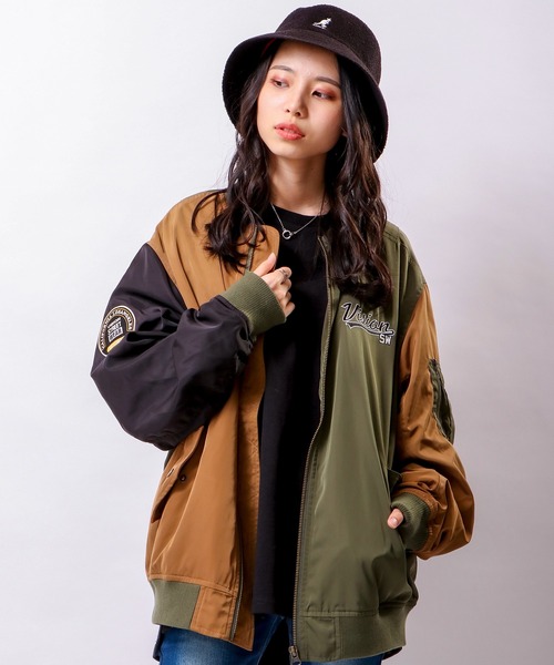 VISION STREET WEAR（ヴィジョンストリートウェア）の「VISION STREET WEAR ワッペンビッグシルエット MA-1（MA-1・メンズ・カーキ/ブラック/マルチ・M/LL/L）」の15枚目の写真