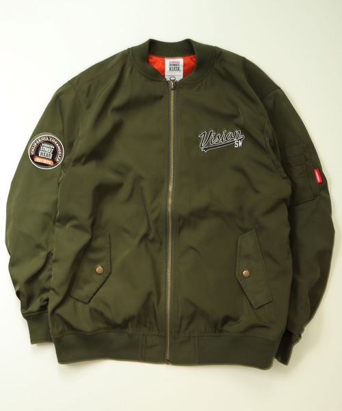 VISION STREET WEAR（ヴィジョンストリートウェア）の「VISION STREET WEAR ワッペンビッグシルエット MA-1（MA-1・メンズ・カーキ/ブラック/マルチ・M/LL/L）」の9枚目の写真