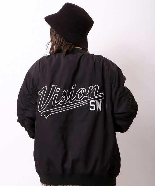 VISION STREET WEAR（ヴィジョンストリートウェア）の「VISION STREET WEAR ワッペンビッグシルエット MA-1（MA-1・メンズ・カーキ/ブラック/マルチ・M/LL/L）」の13枚目の写真