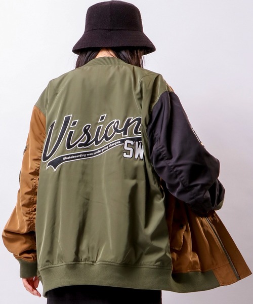 VISION STREET WEAR（ヴィジョンストリートウェア）の「VISION STREET WEAR ワッペンビッグシルエット MA-1（MA-1・メンズ・カーキ/ブラック/マルチ・M/LL/L）」の17枚目の写真