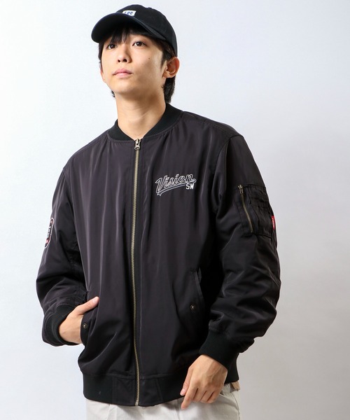 VISION STREET WEAR（ヴィジョンストリートウェア）の「VISION STREET WEAR ワッペンビッグシルエット MA-1（MA-1・メンズ・カーキ/ブラック/マルチ・M/LL/L）」の22枚目の写真