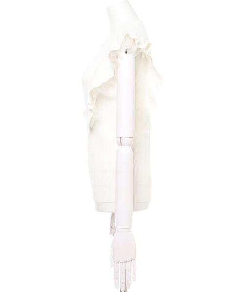 INGNI（イング）の「フリルノースリニット（ニット/セーター・レディース・ブラック/オフホワイト/モカ・M）」の5枚目の写真