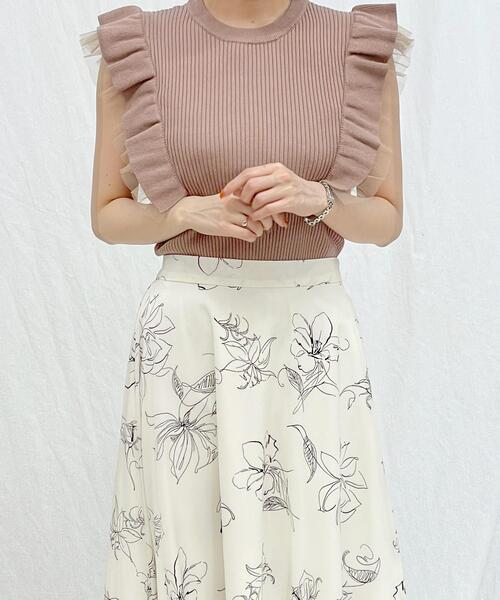 INGNI（イング）の「フリルノースリニット（ニット/セーター・レディース・ブラック/オフホワイト/モカ・M）」の13枚目の写真