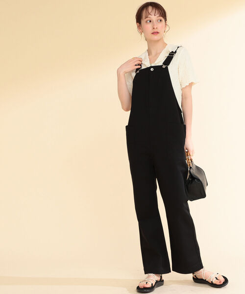 Ray BEAMS（レイビームス）の「Ray BEAMS / パッチ ポケット オーバーオール▲（サロペット/オーバーオール・レディース・ホワイト/ブラック・1/0）」の17枚目の写真
