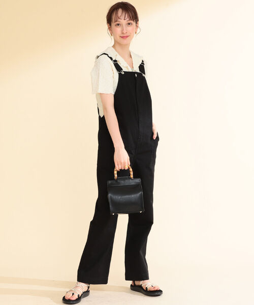 Ray BEAMS（レイビームス）の「Ray BEAMS / パッチ ポケット オーバーオール▲（サロペット/オーバーオール・レディース・ホワイト/ブラック・1/0）」の18枚目の写真