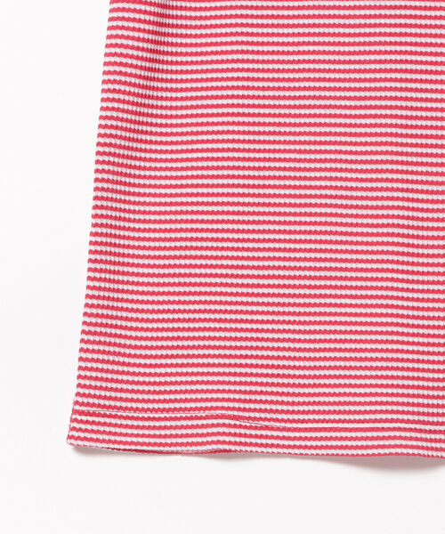 BEAMS HEART(ビームスハート)の「BEAMS HEART / ワッフルボーダー プルオーバー(Tシャツ/カットソー・レディース・ネイビー/レッド/グリーン・FREE)」の7枚目の写真
