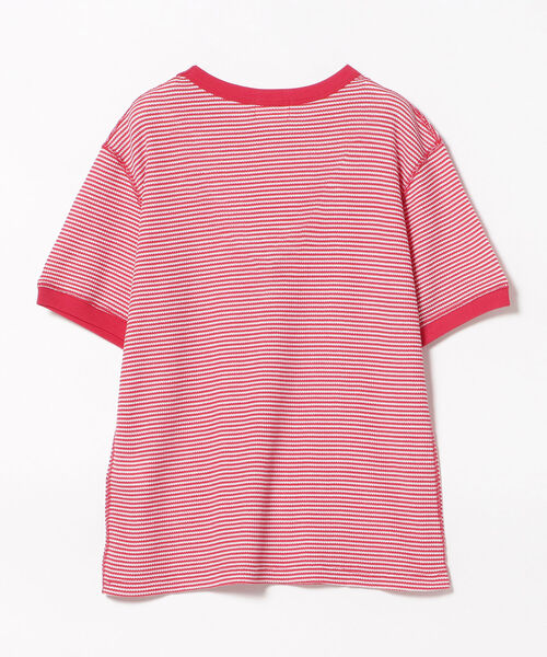 BEAMS HEART(ビームスハート)の「BEAMS HEART / ワッフルボーダー プルオーバー(Tシャツ/カットソー・レディース・ネイビー/レッド/グリーン・FREE)」の8枚目の写真