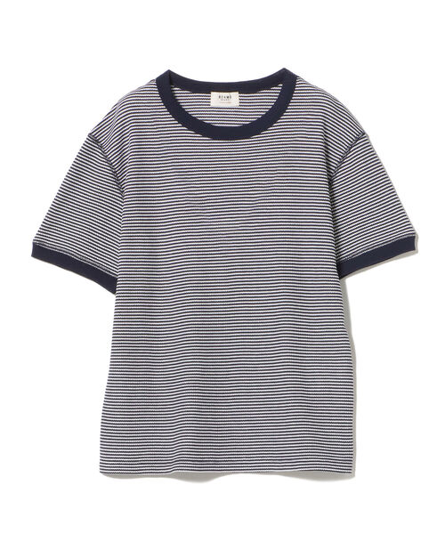 BEAMS HEART(ビームスハート)の「BEAMS HEART / ワッフルボーダー プルオーバー(Tシャツ/カットソー・レディース・ネイビー/レッド/グリーン・FREE)」の11枚目の写真
