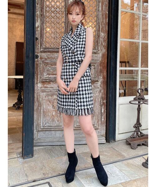 RESEXXY(リゼクシー)の「ツイードテーラーベスト(テーラードジャケット・レディース・ブラック/ブルー/ブラウン・FREE)」の5枚目の写真