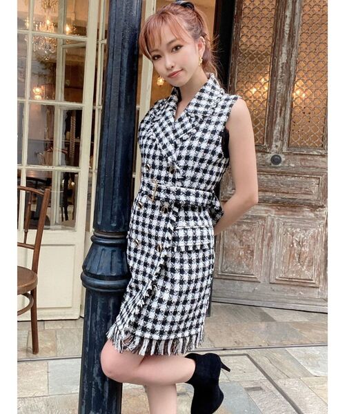 RESEXXY(リゼクシー)の「ツイードテーラーベスト(テーラードジャケット・レディース・ブラック/ブルー/ブラウン・FREE)」の9枚目の写真