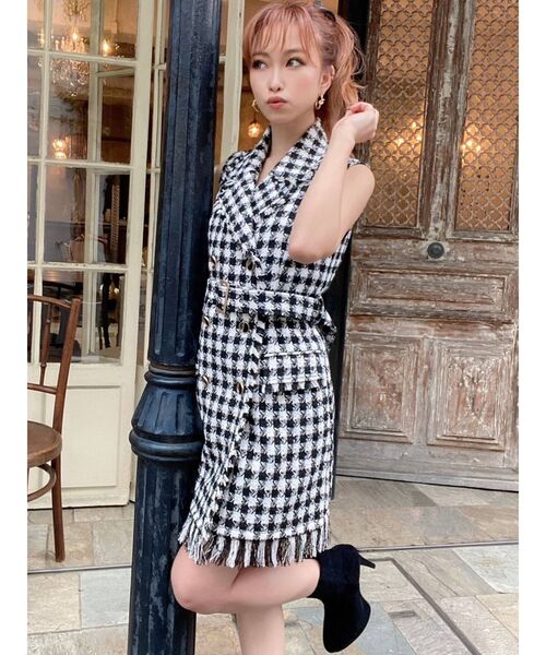 RESEXXY(リゼクシー)の「ツイードテーラーベスト(テーラードジャケット・レディース・ブラック/ブルー/ブラウン・FREE)」の11枚目の写真