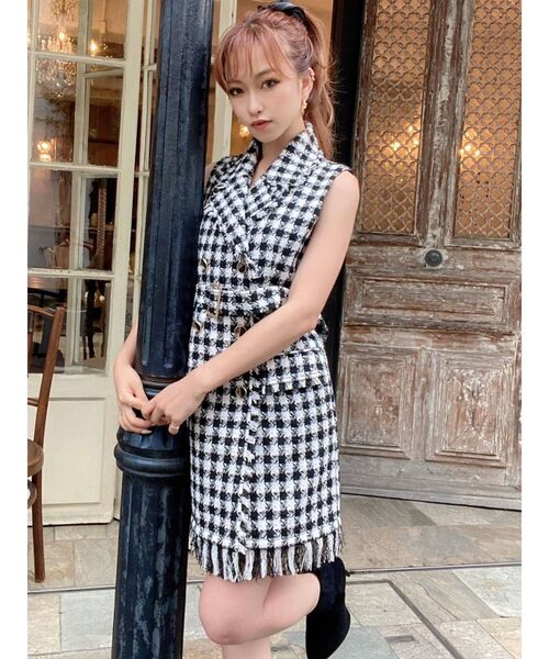 RESEXXY(リゼクシー)の「ツイードテーラーベスト(テーラードジャケット・レディース・ブラック/ブルー/ブラウン・FREE)」の12枚目の写真