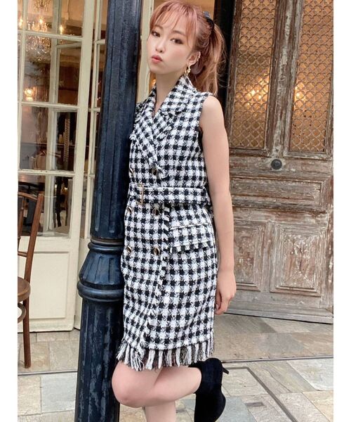 RESEXXY(リゼクシー)の「ツイードテーラーベスト(テーラードジャケット・レディース・ブラック/ブルー/ブラウン・FREE)」の13枚目の写真