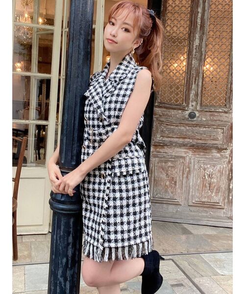 RESEXXY(リゼクシー)の「ツイードテーラーベスト(テーラードジャケット・レディース・ブラック/ブルー/ブラウン・FREE)」の14枚目の写真