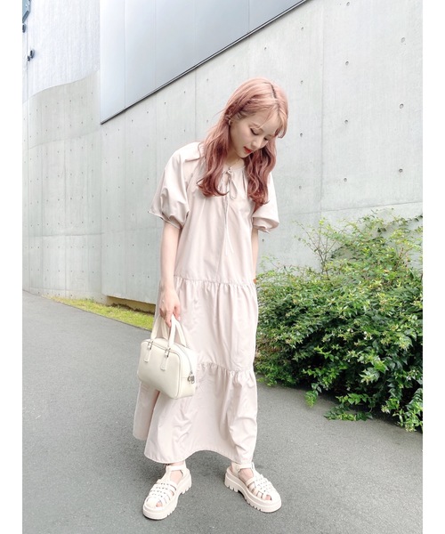 JUMELLE（ジュメロ）の「ボリュームティアードワンピース（ワンピース・レディース・ブラック/アイボリー・FREE）」の18枚目の写真