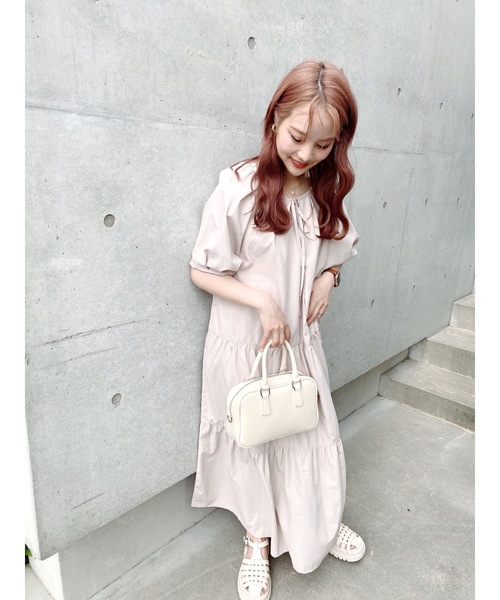 JUMELLE（ジュメロ）の「ボリュームティアードワンピース（ワンピース・レディース・ブラック/アイボリー・FREE）」の15枚目の写真