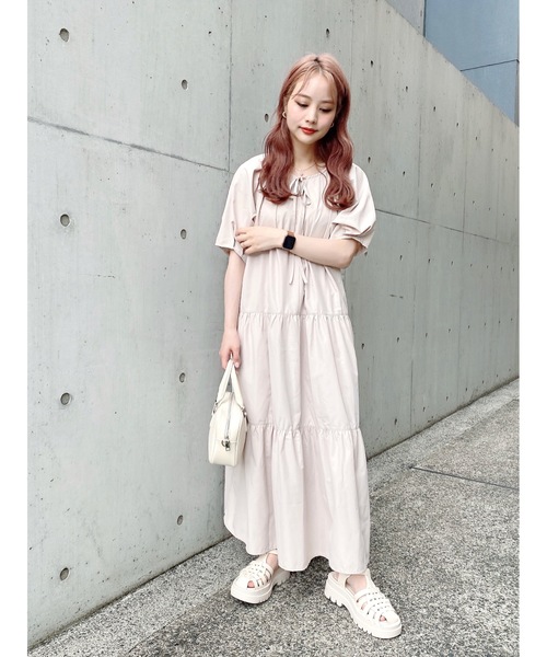 JUMELLE（ジュメロ）の「ボリュームティアードワンピース（ワンピース・レディース・ブラック/アイボリー・FREE）」の14枚目の写真