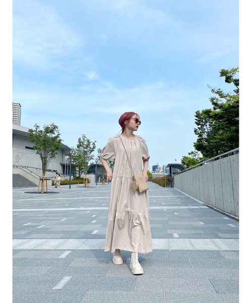 JUMELLE（ジュメロ）の「ボリュームティアードワンピース（ワンピース・レディース・ブラック/アイボリー・FREE）」の6枚目の写真