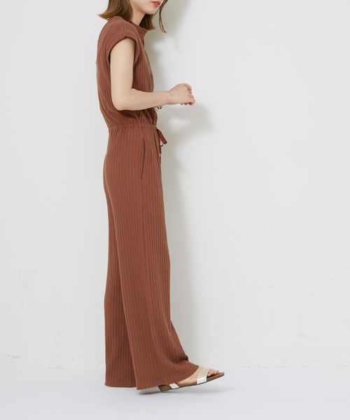 CIAOPANIC（チャオパニック）の「バックオープンデザインリブサロペット（サロペット/オーバーオール・レディース・ブラウン/ブラック・FREE）」の16枚目の写真