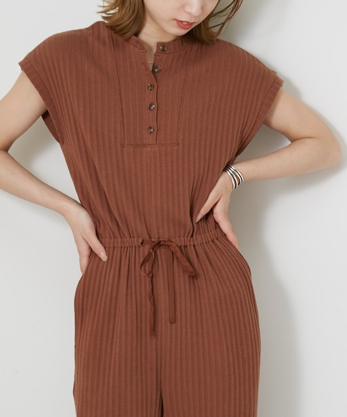 CIAOPANIC（チャオパニック）の「バックオープンデザインリブサロペット（サロペット/オーバーオール・レディース・ブラウン/ブラック・FREE）」の18枚目の写真