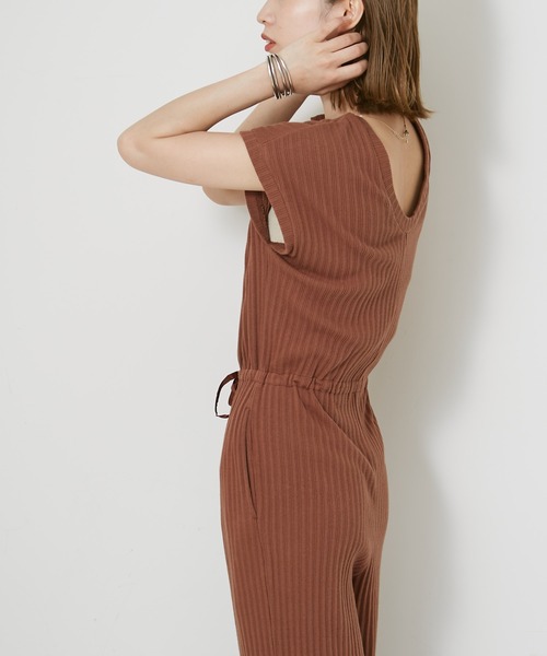 CIAOPANIC（チャオパニック）の「バックオープンデザインリブサロペット（サロペット/オーバーオール・レディース・ブラウン/ブラック・FREE）」の21枚目の写真