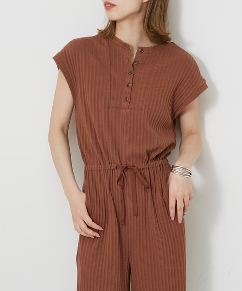 CIAOPANIC（チャオパニック）の「バックオープンデザインリブサロペット（サロペット/オーバーオール・レディース・ブラウン/ブラック・FREE）」の17枚目の写真