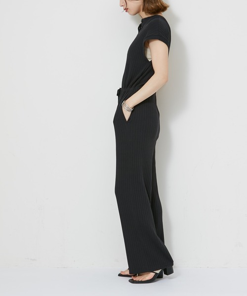 CIAOPANIC（チャオパニック）の「バックオープンデザインリブサロペット（サロペット/オーバーオール・レディース・ブラウン/ブラック・FREE）」の5枚目の写真