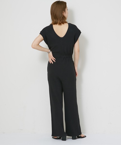 CIAOPANIC（チャオパニック）の「バックオープンデザインリブサロペット（サロペット/オーバーオール・レディース・ブラウン/ブラック・FREE）」の6枚目の写真